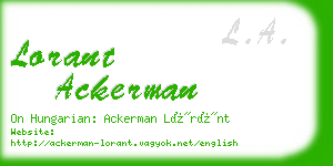 lorant ackerman business card